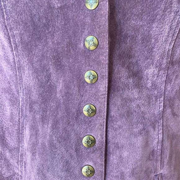 Live a Little plum leather jacket SZ M - Picture 7 of 8